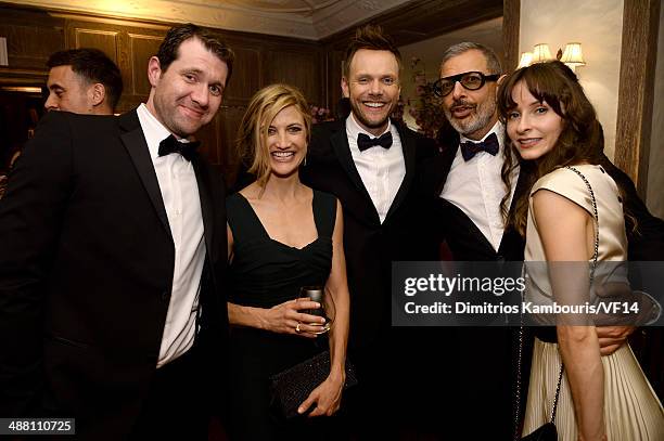 Billy Eichner, Sarah Williams, Joel McHale, Jeff Goldblum and Emilie Livingston attend the Bloomberg & Vanity Fair cocktail reception following the...