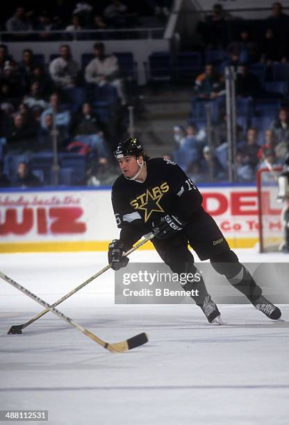 Jamie Langenbrunner of the Dallas Stars skates on the ice during an NHL game against the New York Islanders on December 21, 1996 at the Nassau...