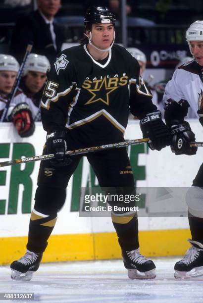 Jamie Langenbrunner of the Dallas Stars skates on the ice during an NHL game against the Phoenix Coyotes on March 12, 1998 at the America West Arena...