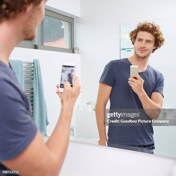 looking fresh! - mirror selfie stock pictures, royalty-free photos & images