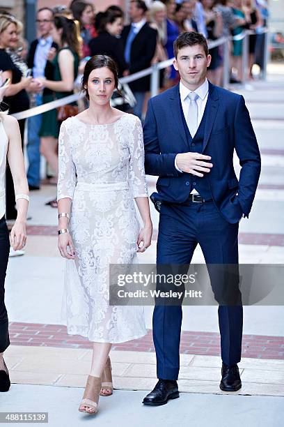 Kristopher Higgins and Laura Hall attend the "Devil's Knot" premiere at the CALS Ron Robinson Theater on May 03, 2014 in Little Rock, Arkansas.