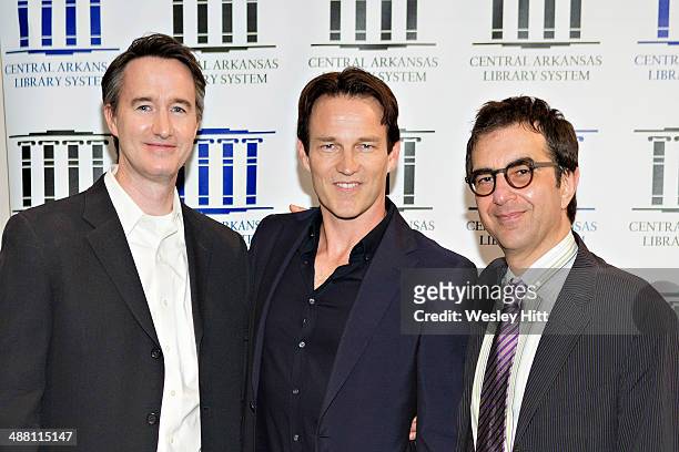 Paul Boardman, Stephen Moyer and Atom Egoyan attend the "Devil's Knot" premiere at the CALS Ron Robinson Theater on May 03, 2014 in Little Rock,...