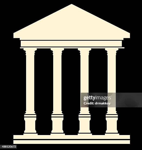 ancient temple - pediment stock illustrations