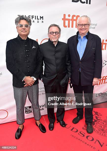 Executive producer Hussain Amarshi, producer David Hamilton, executive producer Anthony Hickson attends the "Beeba Boys" premiere during the 2015...