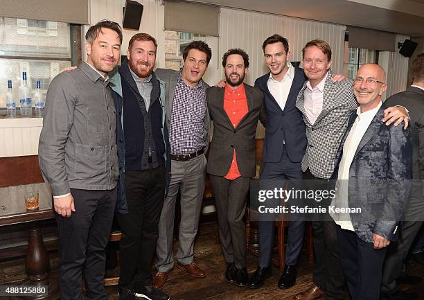 Editor Jonathan Alberts, cinematographer John Guleserian, producer Michael A. Pruss, director Drake Doremus, actor Nicholas Hoult, writer Nathan...