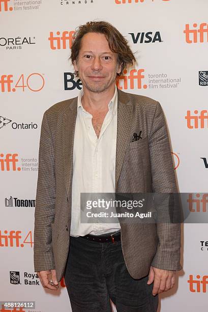 Actor Mathieu Amalric attends the premiere of 'Families' at Princess of Wales Theatre during the 2015 Toronto International Film Festival on...