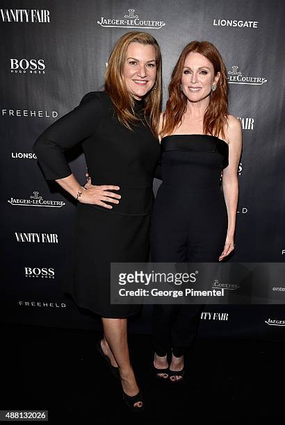 Actress Julianne Moore and VF Senior West Coast Editor Krista Smith attend the Vanity Fair toast of "Freeheld" at TIFF 2015 presented by Hugo Boss...