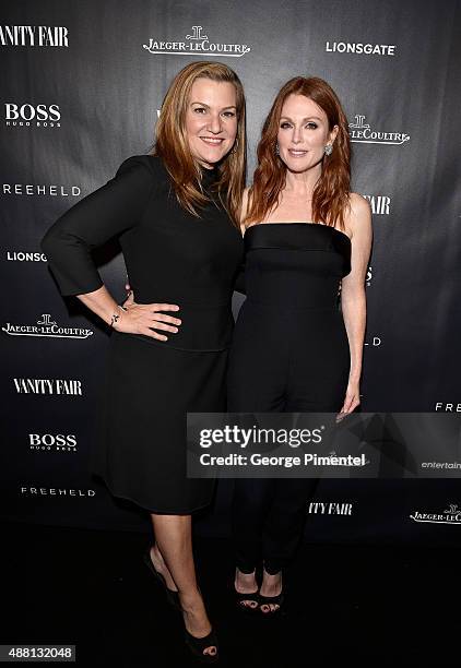 Actress Julianne Moore and VF Senior West Coast Editor Krista Smith attend the Vanity Fair toast of "Freeheld" at TIFF 2015 presented by Hugo Boss...