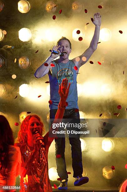 Neil Patrick Harris performs onstage during the "Hedwig and the Angry Inch" Broadway final performance at the Belasco Theatre on September 13, 2015...