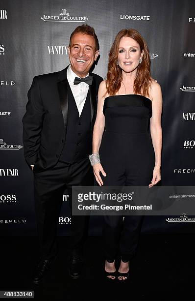 Actress Julianne Moore and Steven Goldstein attend the Vanity Fair toast of "Freeheld" at TIFF 2015 presented by Hugo Boss and supported by...