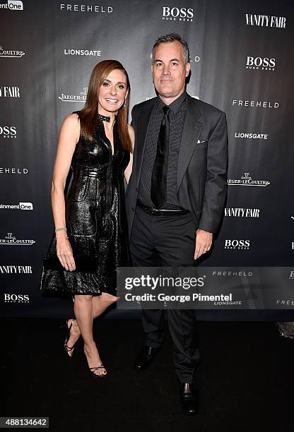 Producer Cynthia Wade and actor Matthew Syrett at the Vanity Fair toast of "Freeheld" at TIFF 2015 presented by Hugo Boss and supported by...
