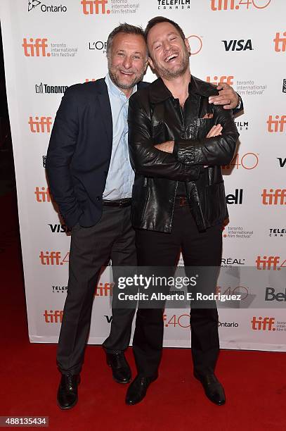 Actor Michael Nyqvist and director Florian Gallenberger attend the "Colonia" premiere during the 2015 Toronto International Film Festival at the...