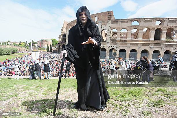 Star Wars fan dressed as Galactic Emperor Darth Sidious Palpatine during the Star Wars Day 2014 at Colloseo on May 4, 2014 in Rome, Italy.