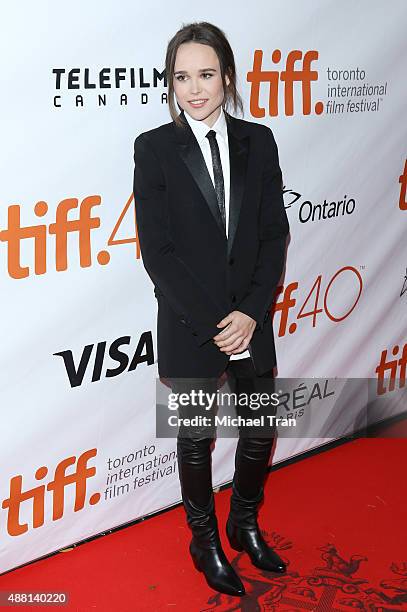Ellen Page arrives at the "Freeheld" premiere during the 2015 Toronto International Film Festival held at Roy Thomson Hall on September 13, 2015 in...