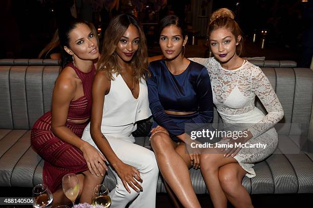 Models Adriana Lima, Jourdan Dunn, Cris Urena and Gigi Hadid attend Maybelline New York Celebrates New York Fashion Week at Sixty Five on September...