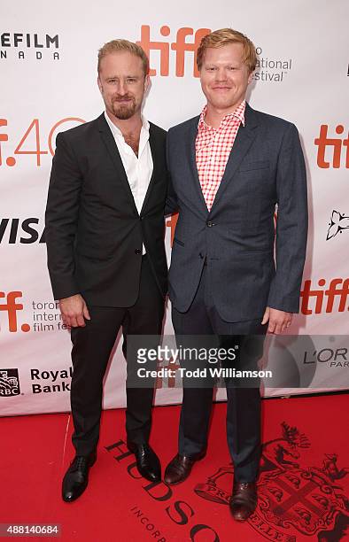 Ben Foster and Jesse Plemons attend the 2015 Toronto International Film Festival - "The Program" Premiere at Roy Thomson Hall on September 13, 2015...