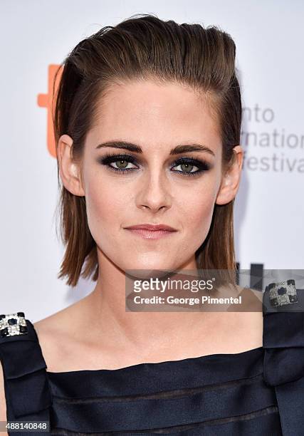 Actress Kristen Stewart attends the 'Equals' premiere during the 2015 Toronto International Film Festival at the Princess of Wales Theatre on...