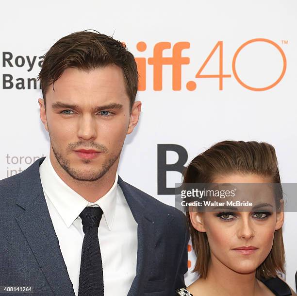 Nicholas Hoult and Kristen Stewart attend the 'Equals' premiere during the 2015 Toronto International Film Festival at the Princess of Wales Theatre...