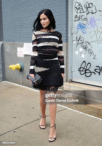 Leigh Lezark is seen outside the DVF show on September 13, 2015 in New York City.