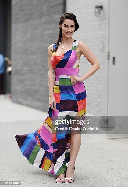 Jessica Suzanne Lowndes is seen outside the Tracy Reese show on September 13, 2015 in New York City.