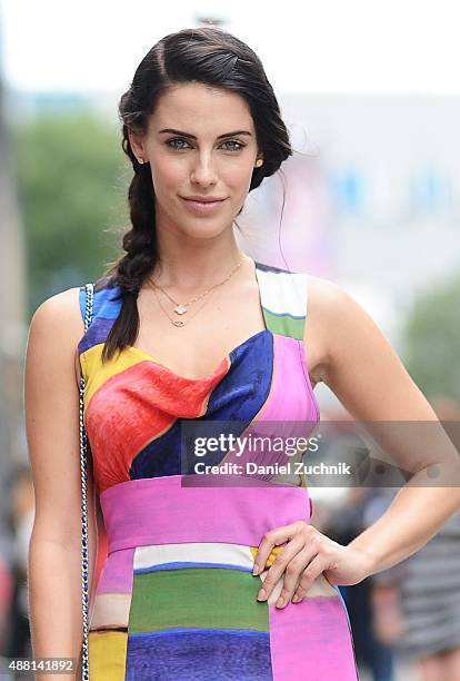 Jessica Suzanne Lowndes is seen outside the Tracy Reese show on September 13, 2015 in New York City.