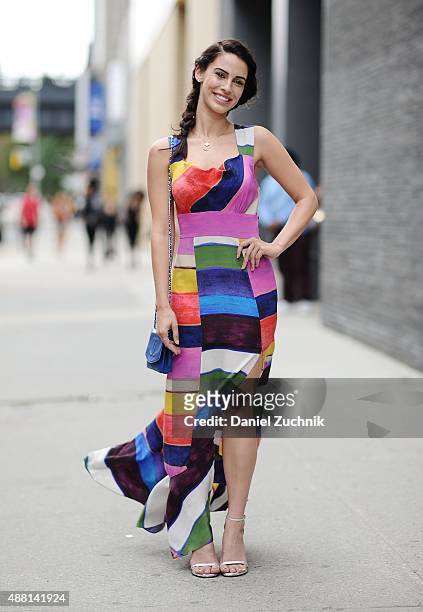 Jessica Suzanne Lowndes is seen outside the Tracy Reese show on September 13, 2015 in New York City.