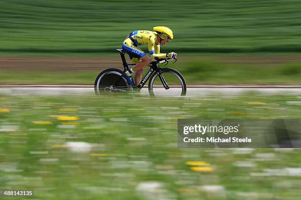 Rafal Majka of Poland and Tinkoff-Saxo during stage five of the Tour de Romandie 18.5km individual time trial from Neuchatel to Neuchatel on May 4,...