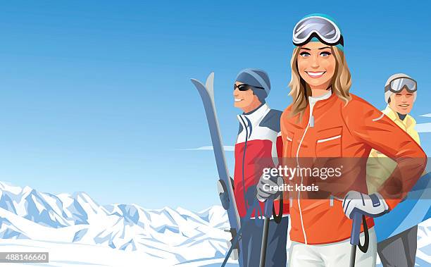 ilustrações, clipart, desenhos animados e ícones de esqui de fundo - ski slope