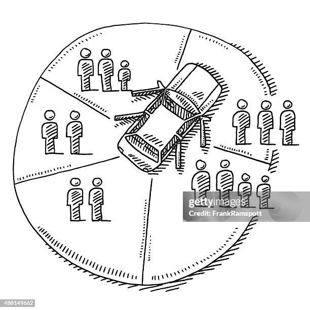 car sharing concept drawing - carpool stock illustrations