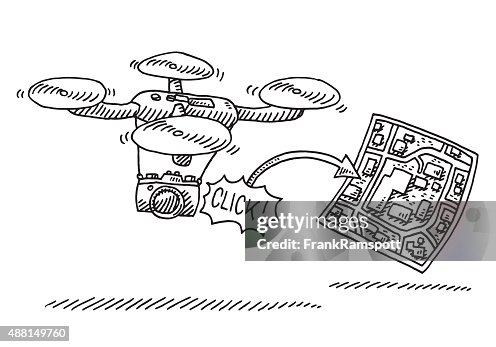 Photo Camera On Flying Drone Drawing High-Res Vector Graphic - Getty Images