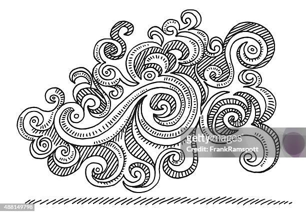 stockillustraties, clipart, cartoons en iconen met swirl abstract doodle drawing - knooppatroon