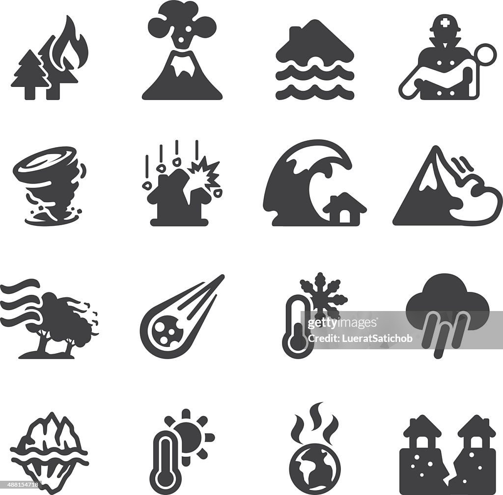 Disaster Silhouette icons | EPS10