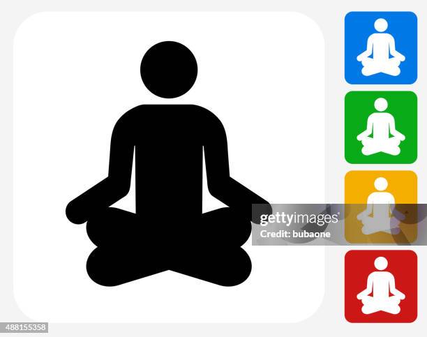 meditation icon flat graphic design - thinking reflecting stock illustrations