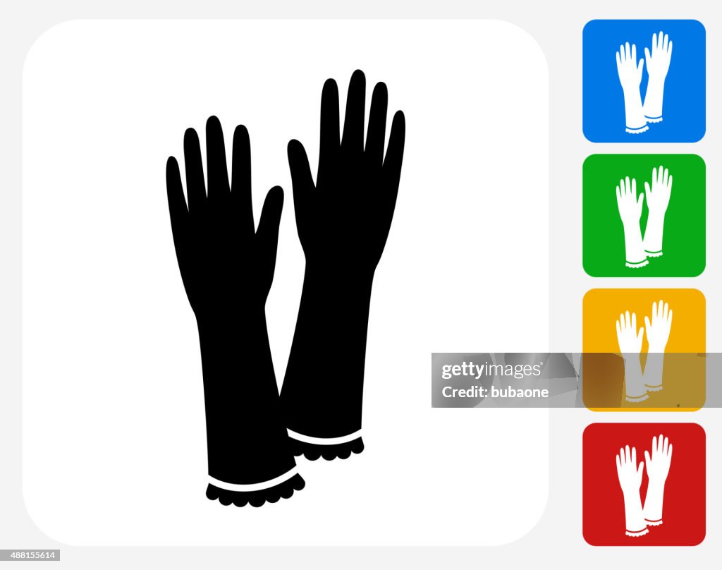 Gloves Icon Flat Graphic Design