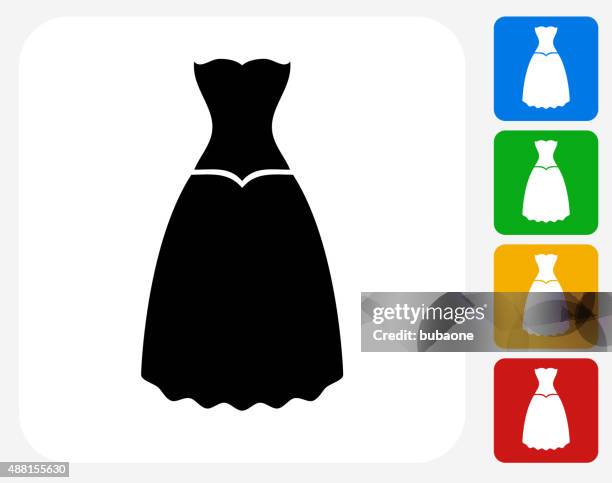 dress icon flat graphic design - getting dressed stock illustrations