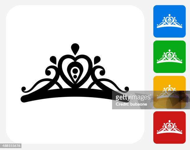 tiara icon flat graphic design - tiara stock illustrations