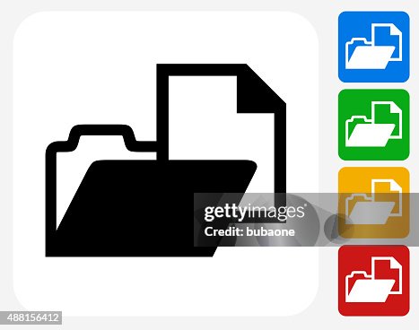 Folder File with Document Icon Flat Graphic Design Folder File with Document Icon Flat Graphic Design