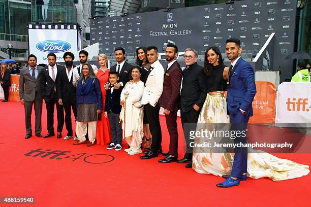 The cast attends the "Beeba Boys" premiere during the 2015 Toronto International Film Festival held at Roy Thomson Hall on September 13, 2015 in...