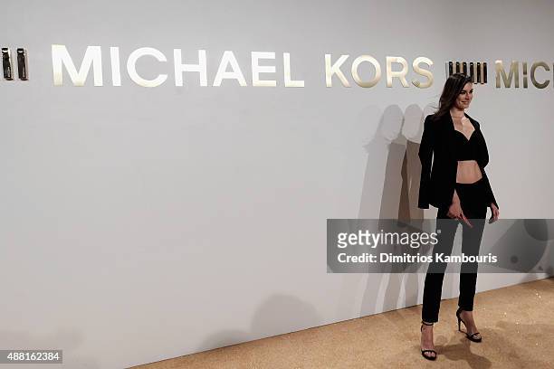 Jacquelyn Jablonski attends the new Gold Collection fragrance launch hosted by Michael Kors featuring Duran Duran at Top of The Standard Hotel on...