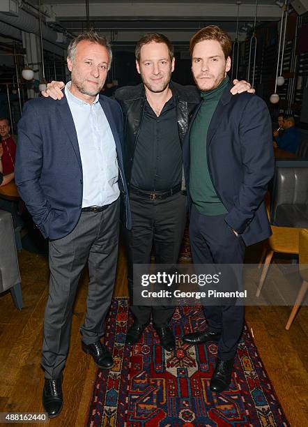 Actor Michael Nyqvist, director/writer Florian Gallenberger and actor Daniel Bruhl attend "Colonia" party hosted by Ciroc and Stella during the 2015...