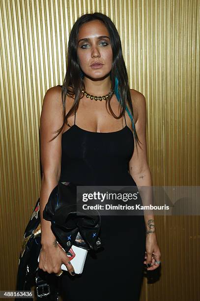 Jesse Jo Stark attends the new Gold Collection fragrance launch hosted by Michael Kors featuring Duran Duran at Top of The Standard Hotel on...
