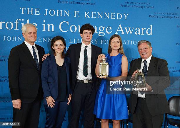 Edwin Schlossberg, Rose Schlossberg, Jack Schlossberg, Lauren Bush Lauren and Paul Bridges attend 2014 the John F. Kennedy Profile In Courage Award...