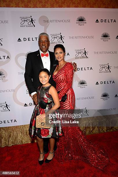 Julietta, Julius and Dorys Erving attend The Julius Erving "Black Tie" Ball Event at The Rittenhouse Hotel on September 13, 2015 in Philadelphia,...