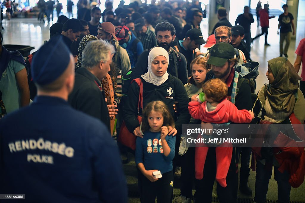 Migrants Arrive In Hungary As Fears Grow Over Possible Border Closures