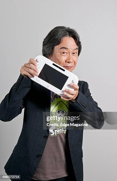 Portrait of Japanese video games designer and producer Shigeru Miyamoto, photographed at Nintendo headquarters in Kyoto, Japan, on July 25, 2014....