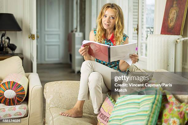 Actor Sylvie Testud is photographed for Paris Match on August 27, 2015 in Paris, France.