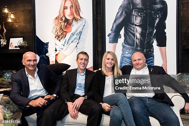 Director Paul Katis, producers Andrew de Lotbiniere, Lucy Trendle, and Gareth Unwin attend the Guess Portrait Studio at the Toronto International...