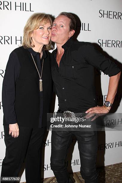 Designer Sherri Hill and Carson Kressley attend the Sherri Hill Spring 2016 presentation at The Plaza on September 13 in New York City.