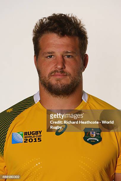 James Slipper of Australia poses for a portrait during the Australia Rugby World Cup 2015 squad photo call at MacDonald Bath Spa Hotel on September...