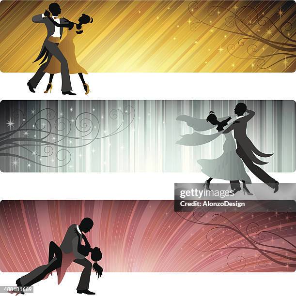 ilustrações de stock, clip art, desenhos animados e ícones de banners de dança de salão - tango